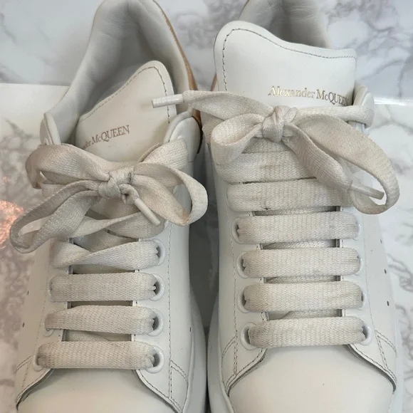 Alexander McQueen Women's Sneakers in White and Gold - Picture 12 of 14
